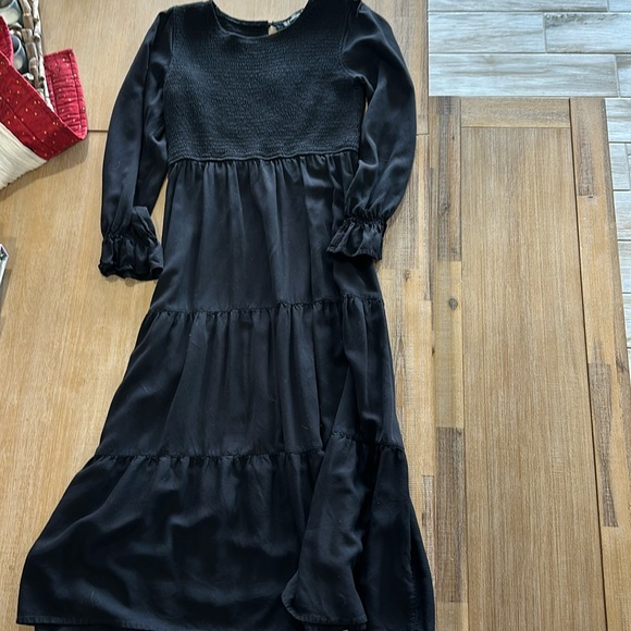 Casual Long Sleeve Crew Neck Dress Relaxed Fit Flowy Maxi Dress - Picture 3 of 5